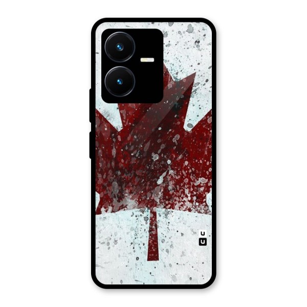 Red Maple Snow Glass Back Case for Vivo Y22