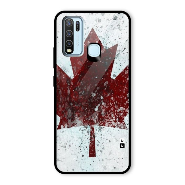 Red Maple Snow Glass Back Case for Vivo Y30