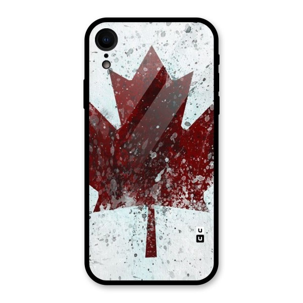 Red Maple Snow Glass Back Case for XR