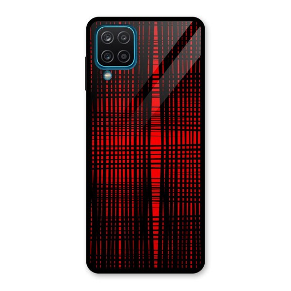 Red Net Design Glass Back Case for Galaxy A12