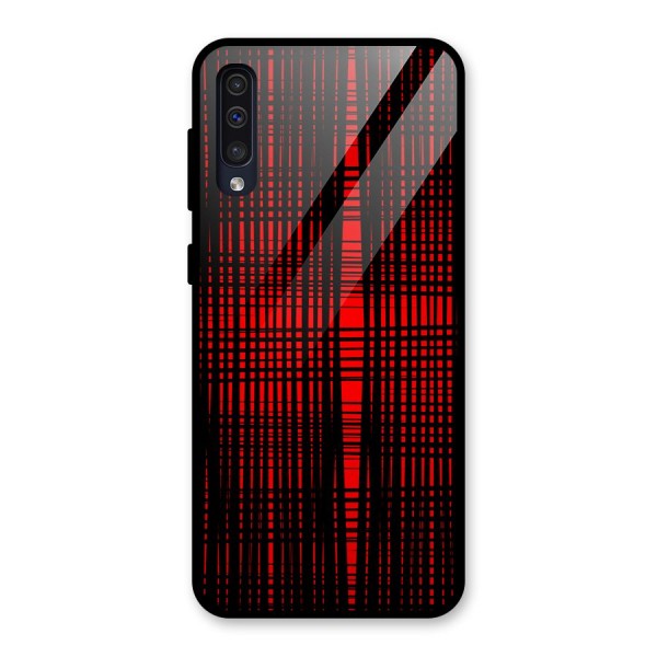 Red Net Design Glass Back Case for Galaxy A50s