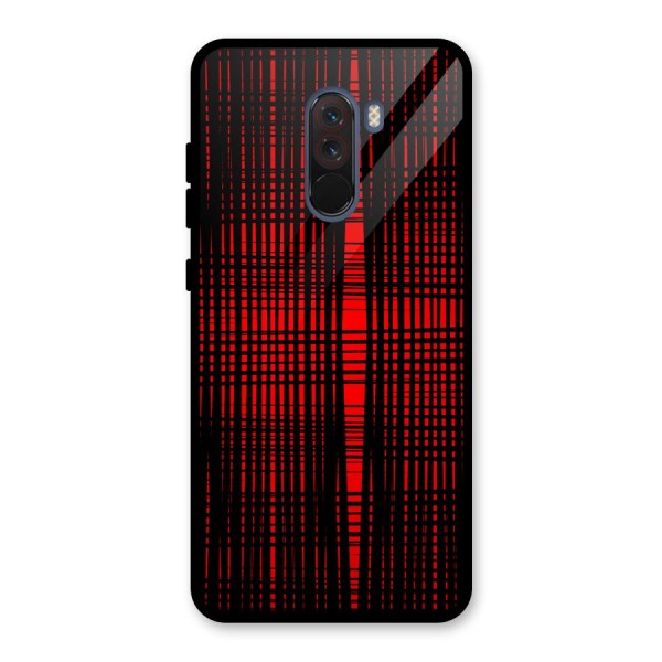 Red Net Design Glass Back Case for Poco F1