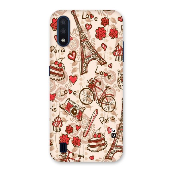 Red Peach City Back Case for Galaxy M01