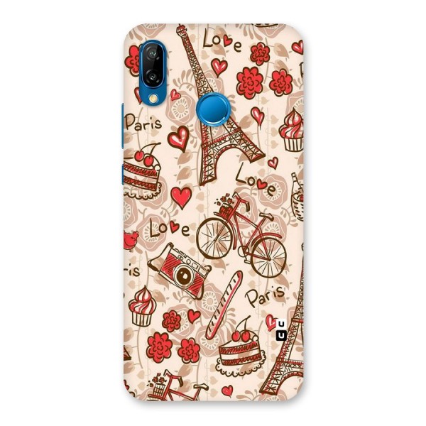 Red Peach City Back Case for Huawei P20 Lite