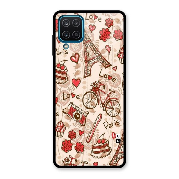 Red Peach City Glass Back Case for Galaxy A12