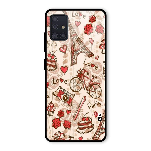 Red Peach City Glass Back Case for Galaxy A51