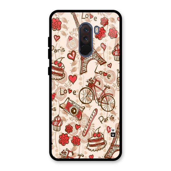 Red Peach City Glass Back Case for Poco F1