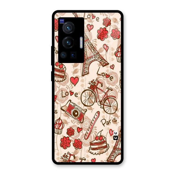 Red Peach City Glass Back Case for Vivo X70 Pro
