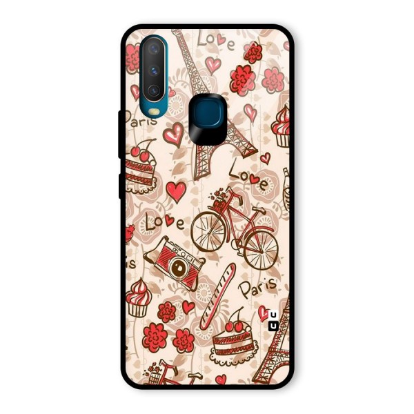 Red Peach City Glass Back Case for Vivo Y12