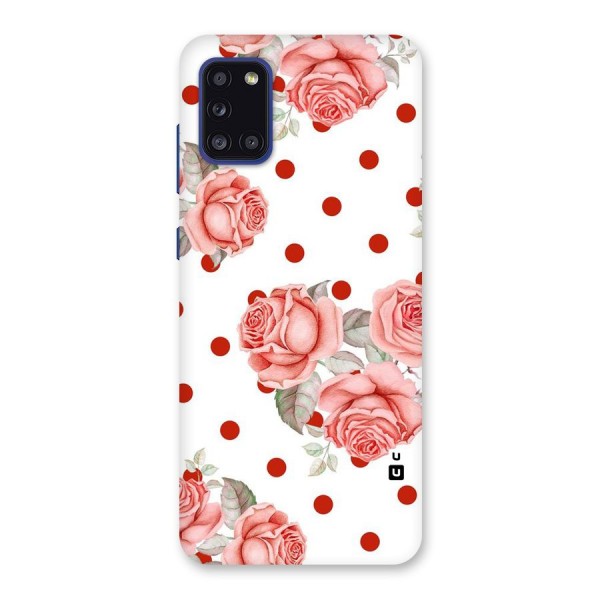 Red Peach Shade Flowers Back Case for Galaxy A31