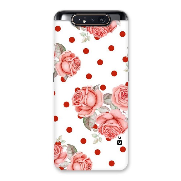 Red Peach Shade Flowers Back Case for Galaxy A80