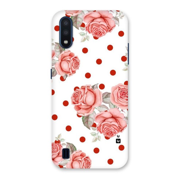 Red Peach Shade Flowers Back Case for Galaxy M01