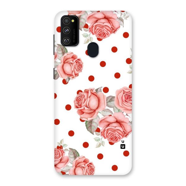 Red Peach Shade Flowers Back Case for Galaxy M21