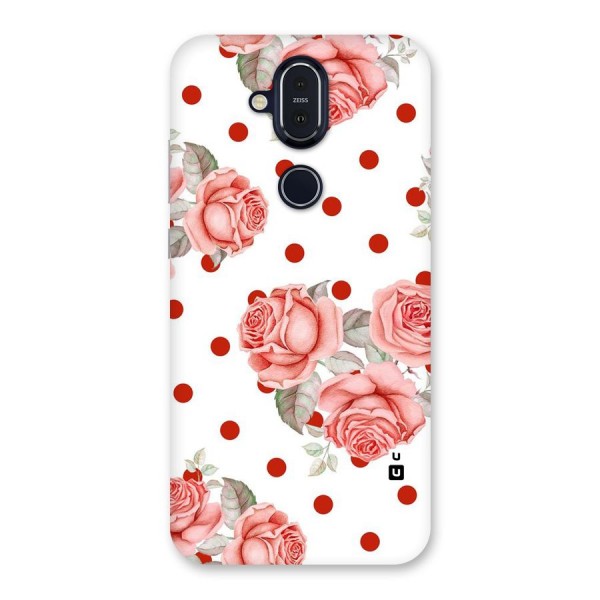 Red Peach Shade Flowers Back Case for Nokia 8.1