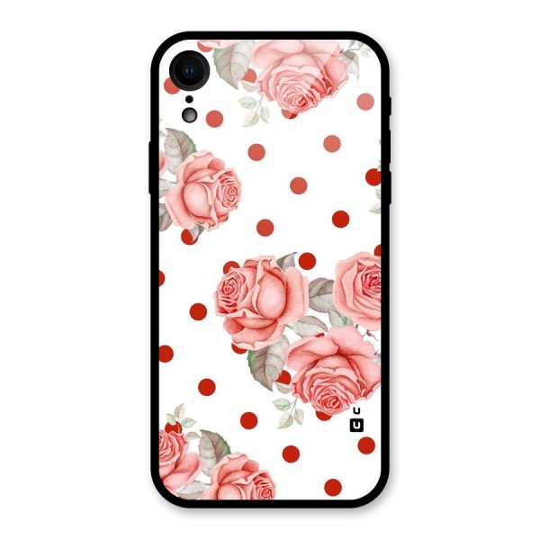 Red Peach Shade Flowers Glass Back Case for XR