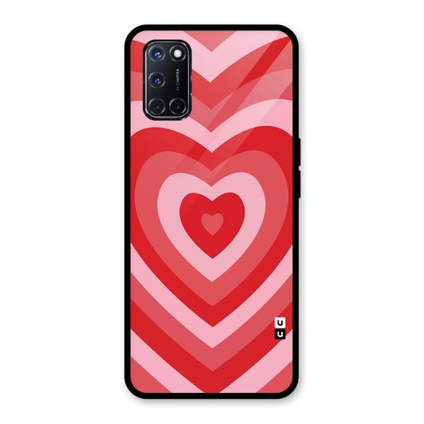 Red Retro Hearts Glass Back Case for Oppo A52