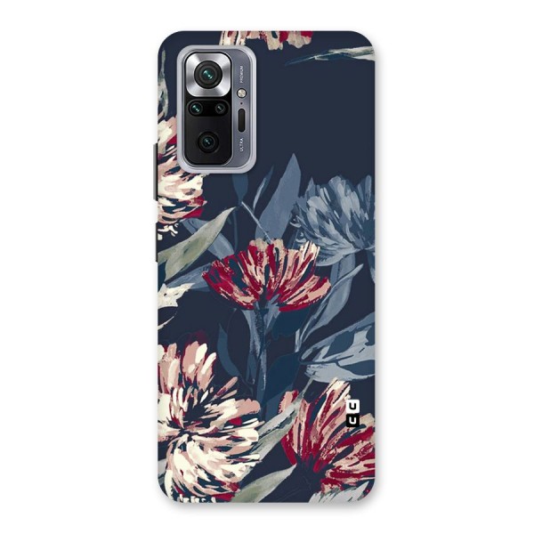 Red Rugged Floral Pattern Back Case for Redmi Note 10 Pro