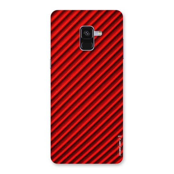 Red Rugged Stripes Back Case for Galaxy A8 Plus