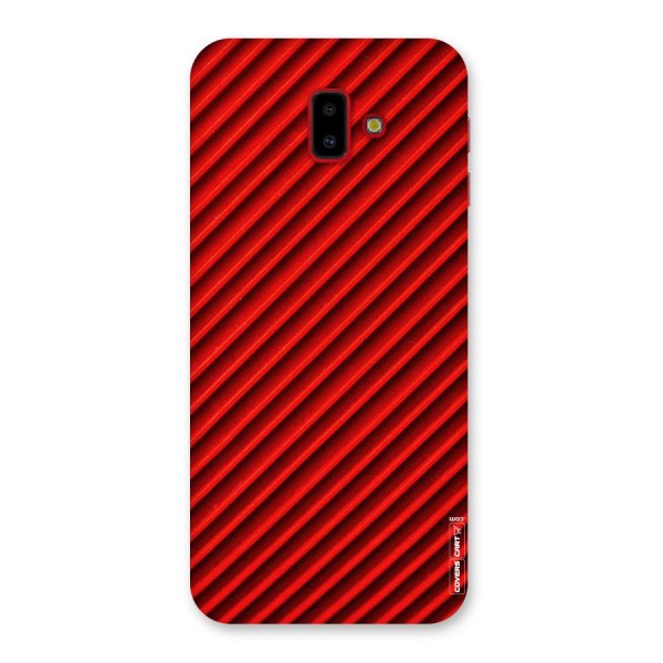 Red Rugged Stripes Back Case for Galaxy J6 Plus