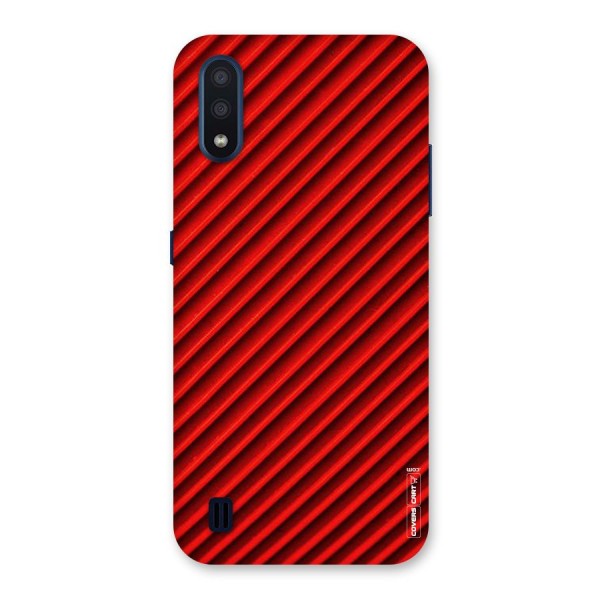 Red Rugged Stripes Back Case for Galaxy M01