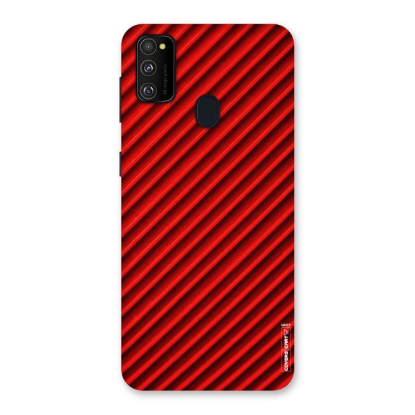 Red Rugged Stripes Back Case for Galaxy M21