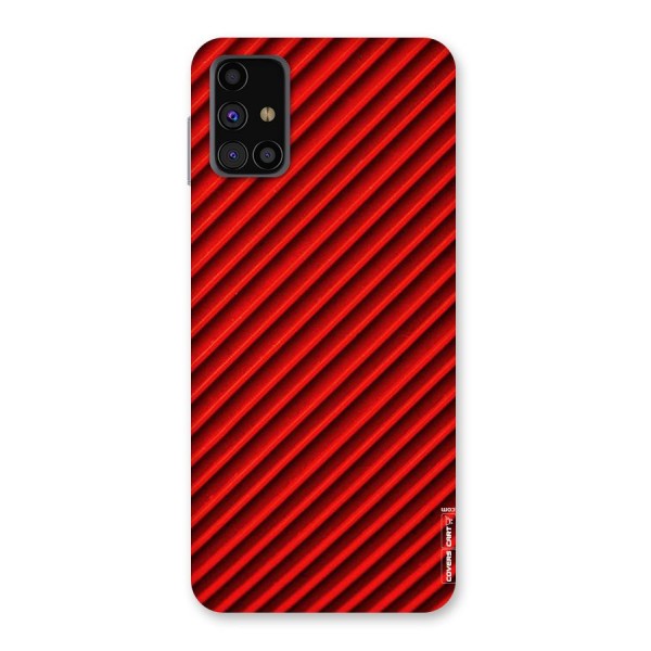 Red Rugged Stripes Back Case for Galaxy M31s