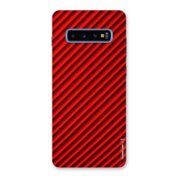 Red Rugged Stripes Back Case for Galaxy S10 Plus