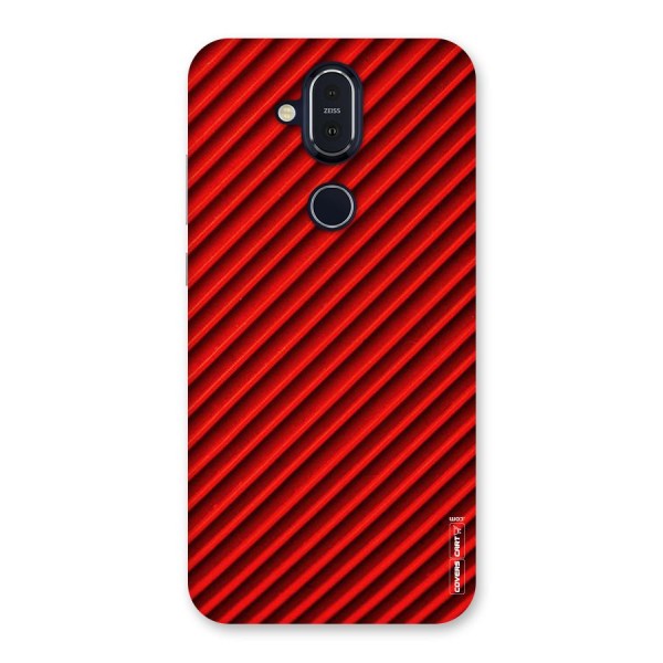 Red Rugged Stripes Back Case for Nokia 8.1