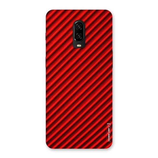 Red Rugged Stripes Back Case for OnePlus 6T