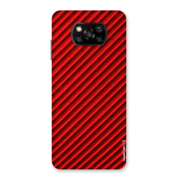 Red Rugged Stripes Back Case for Poco X3