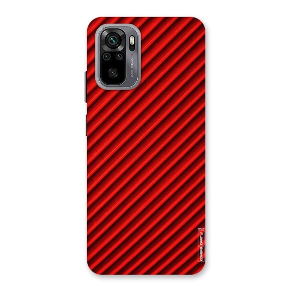 Red Rugged Stripes Back Case for Redmi Note 10