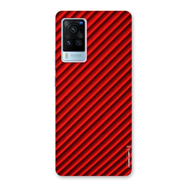 Red Rugged Stripes Back Case for Vivo X60 Pro