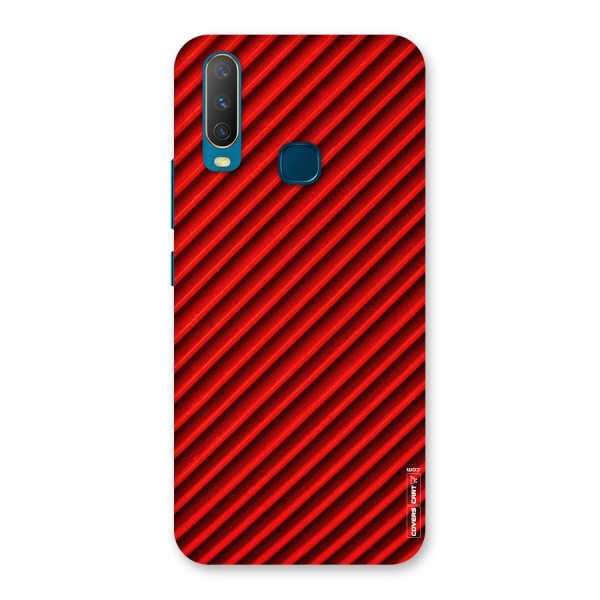 Red Rugged Stripes Back Case for Vivo Y17