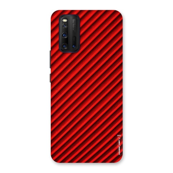 Red Rugged Stripes Back Case for Vivo iQOO 3