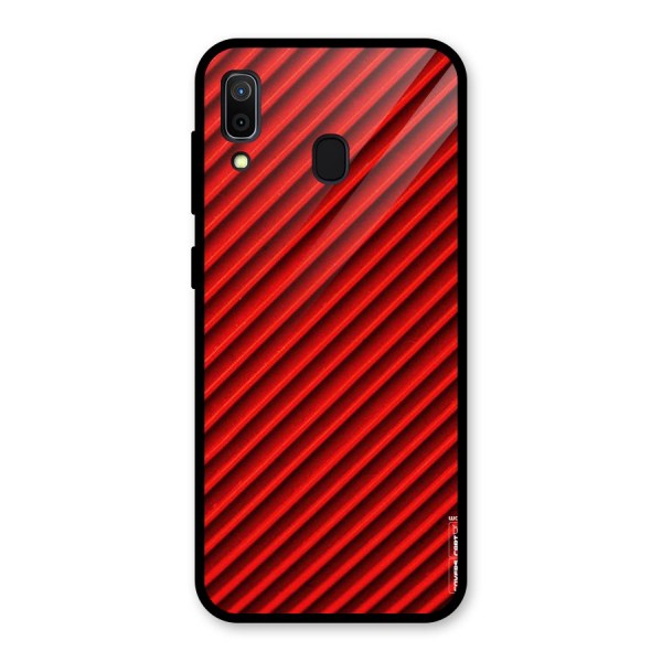 Red Rugged Stripes Glass Back Case for Galaxy A30