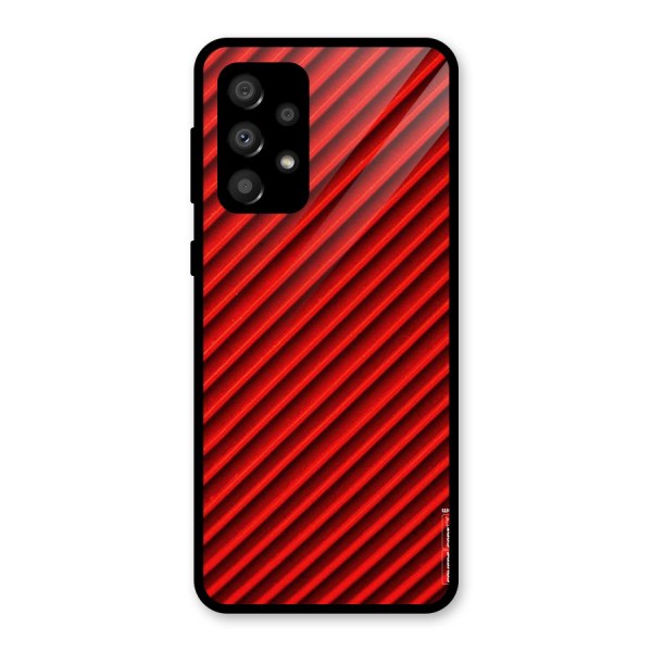 Red Rugged Stripes Glass Back Case for Galaxy A32