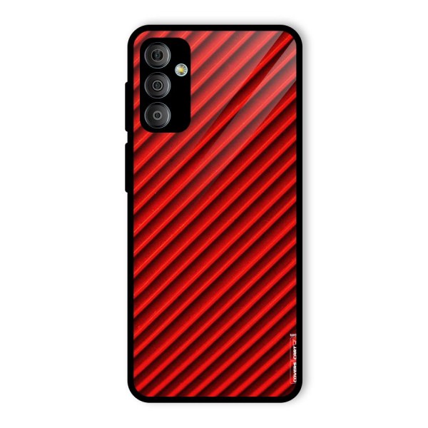 Red Rugged Stripes Glass Back Case for Galaxy F23