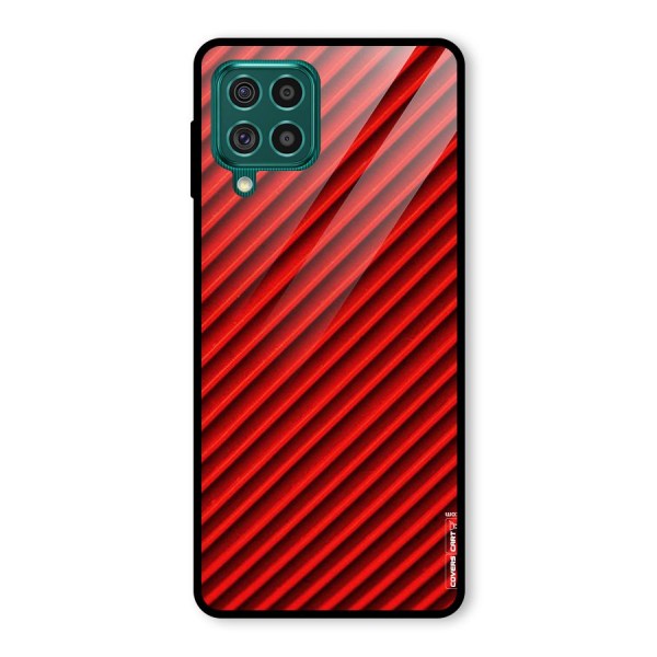 Red Rugged Stripes Glass Back Case for Galaxy F62