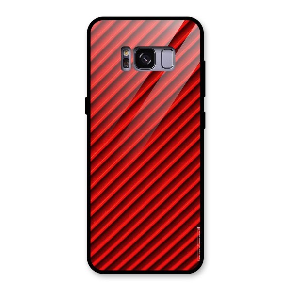 Red Rugged Stripes Glass Back Case for Galaxy S8