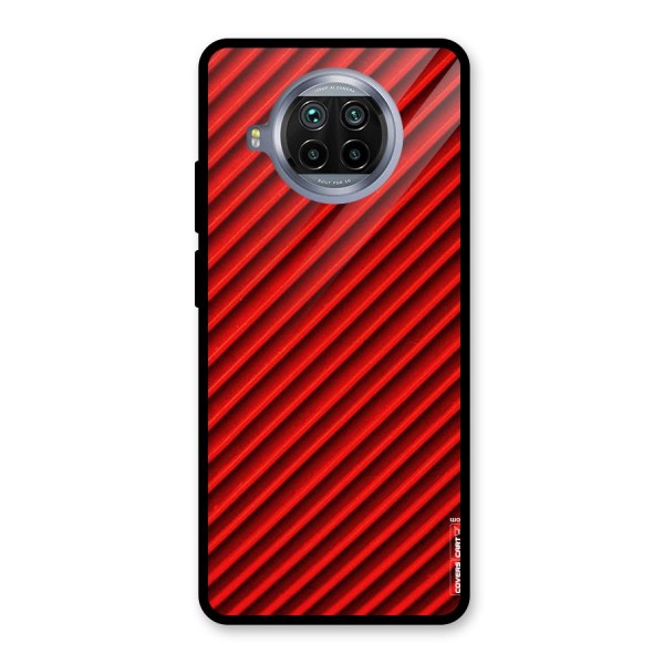 Red Rugged Stripes Glass Back Case for Mi 10i