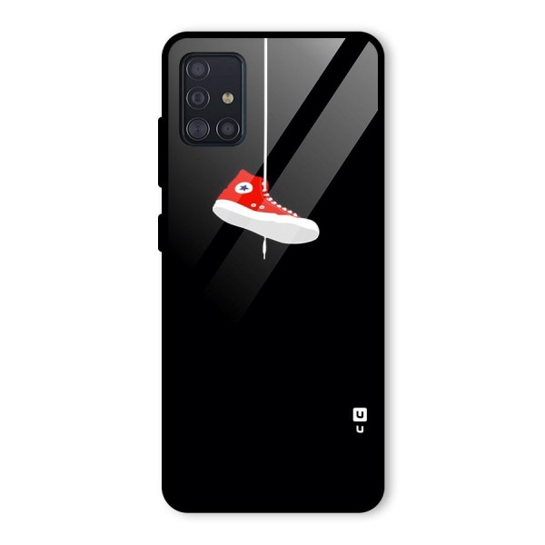 Red Shoe Hanging Glass Back Case for Galaxy A51