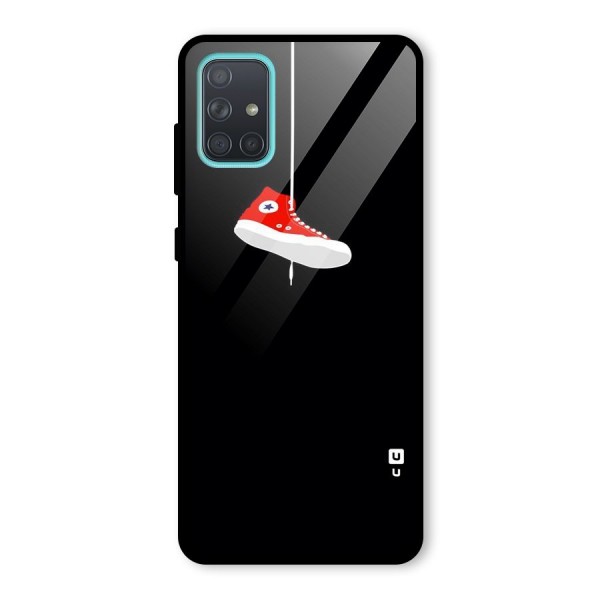 Red Shoe Hanging Glass Back Case for Galaxy A71