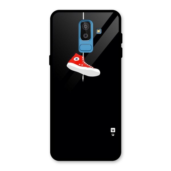 Red Shoe Hanging Glass Back Case for Galaxy J8