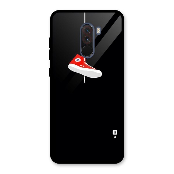 Red Shoe Hanging Glass Back Case for Poco F1