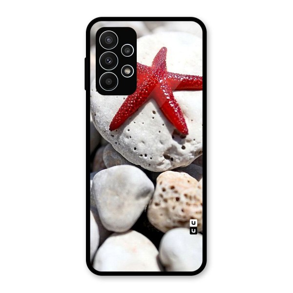 Red Star Fish Glass Back Case for Galaxy A23