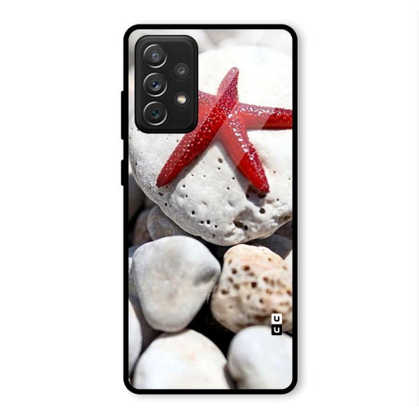 Red Star Fish Glass Back Case for Galaxy A72