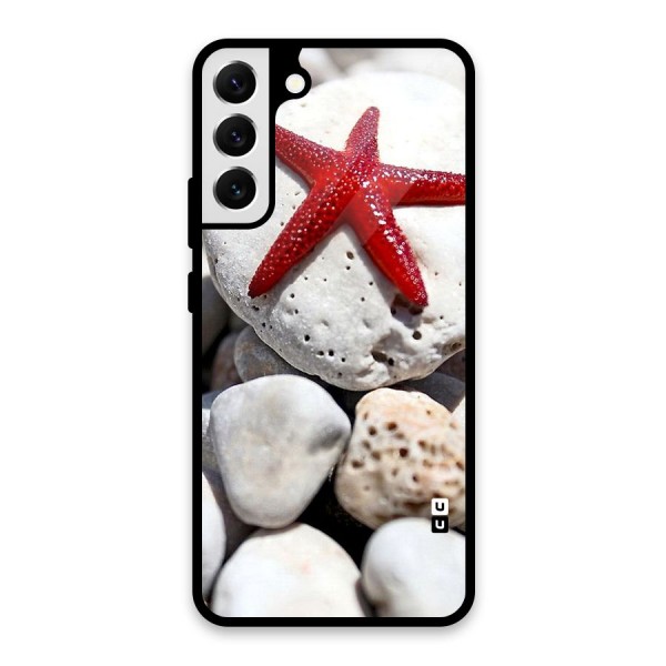 Red Star Fish Glass Back Case for Galaxy S22 Plus 5G