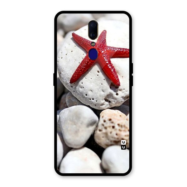 Red Star Fish Glass Back Case for Oppo F11