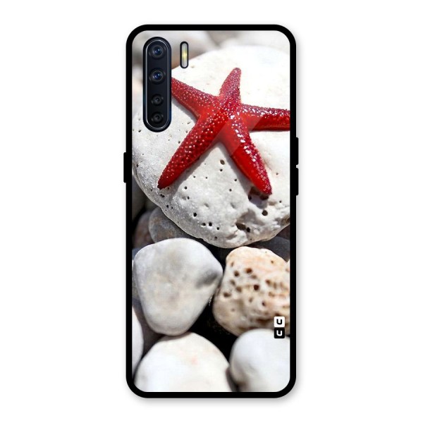 Red Star Fish Glass Back Case for Oppo F15