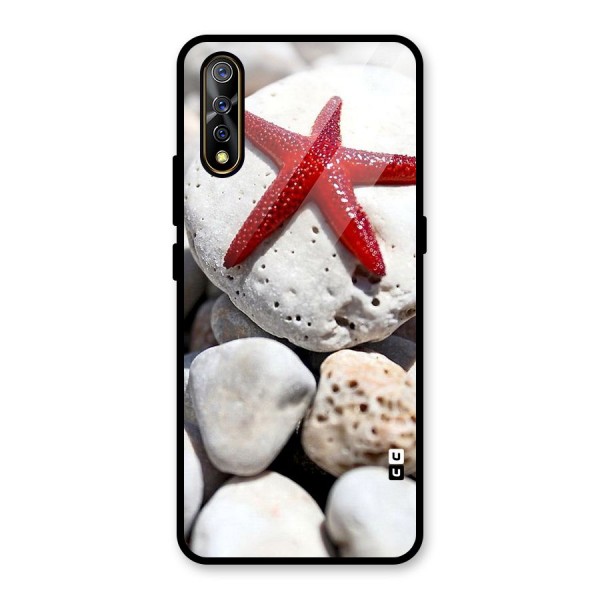 Red Star Fish Glass Back Case for Vivo Z1x